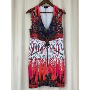 Vintage Y2K Bebe Multicolor Zip-Front Sheath Dress Size Large –‎ Y2K 90s